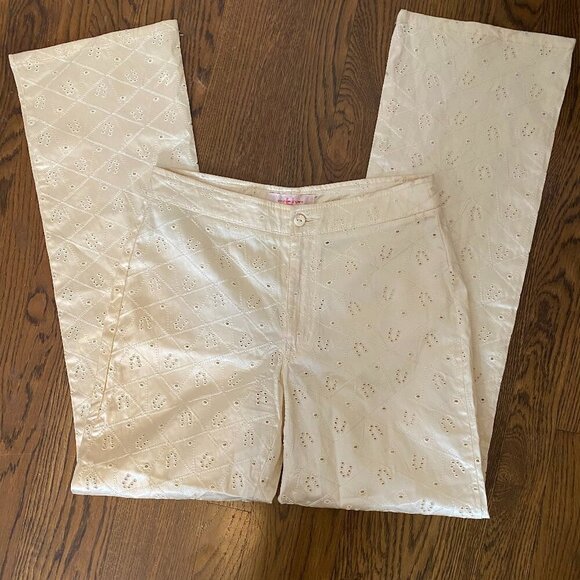 Emanuel Ungaro vintage satin pants ivory womans 30